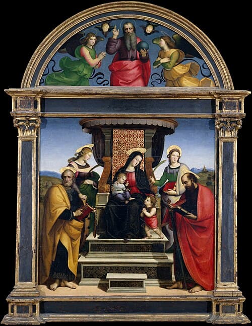 Madonna and Child Enthroned with Saints Raffaello Sanzio - Madonna and Child Enthroned with Saints