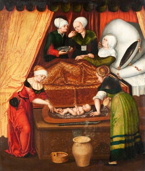 The Birth of John the Baptist, 1518  Lucas Cranach the Elder 